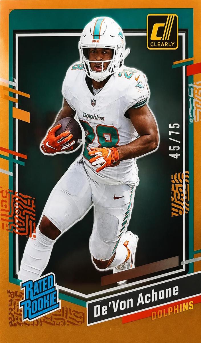 2023 Panini Clearly Donruss Football Orange De'Von Achane #59