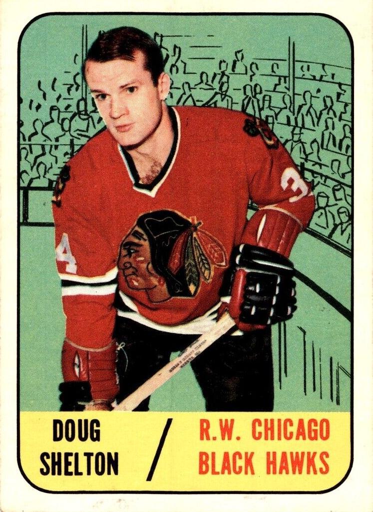 1967 Topps Hockey Doug Shelton #53 PSA 8
