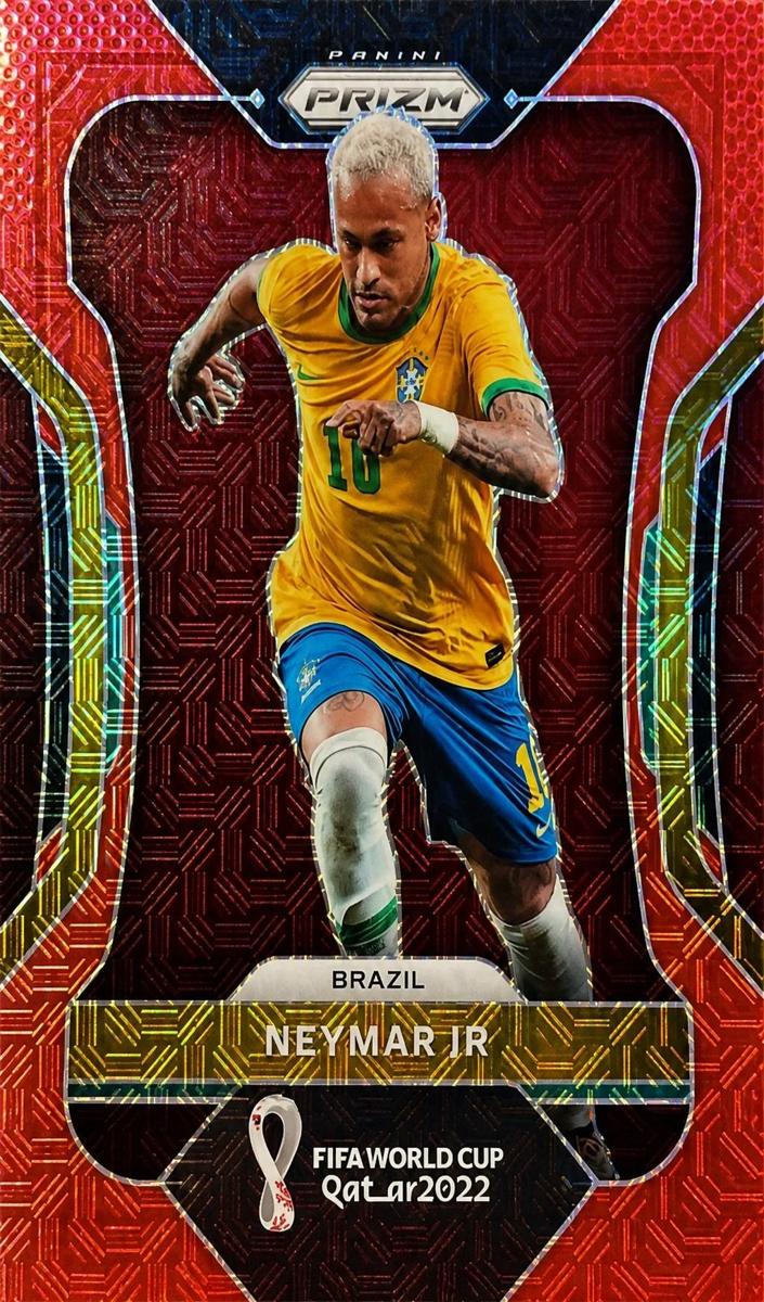 2022 Panini Prizm FIFA World Cup Qatar Soccer Red Mojo Neymar Jr #32 PSA 9