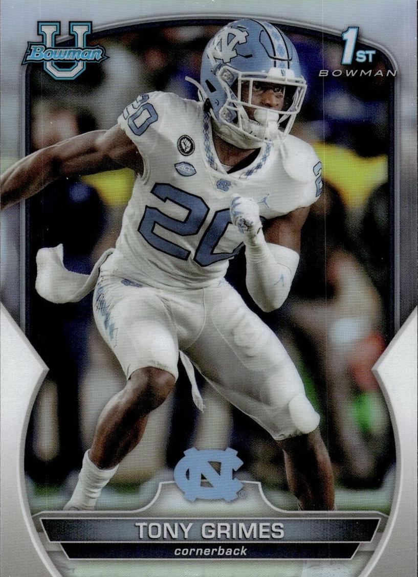 2022 Bowman University Chrome Football Refractor Tony Grimes #75