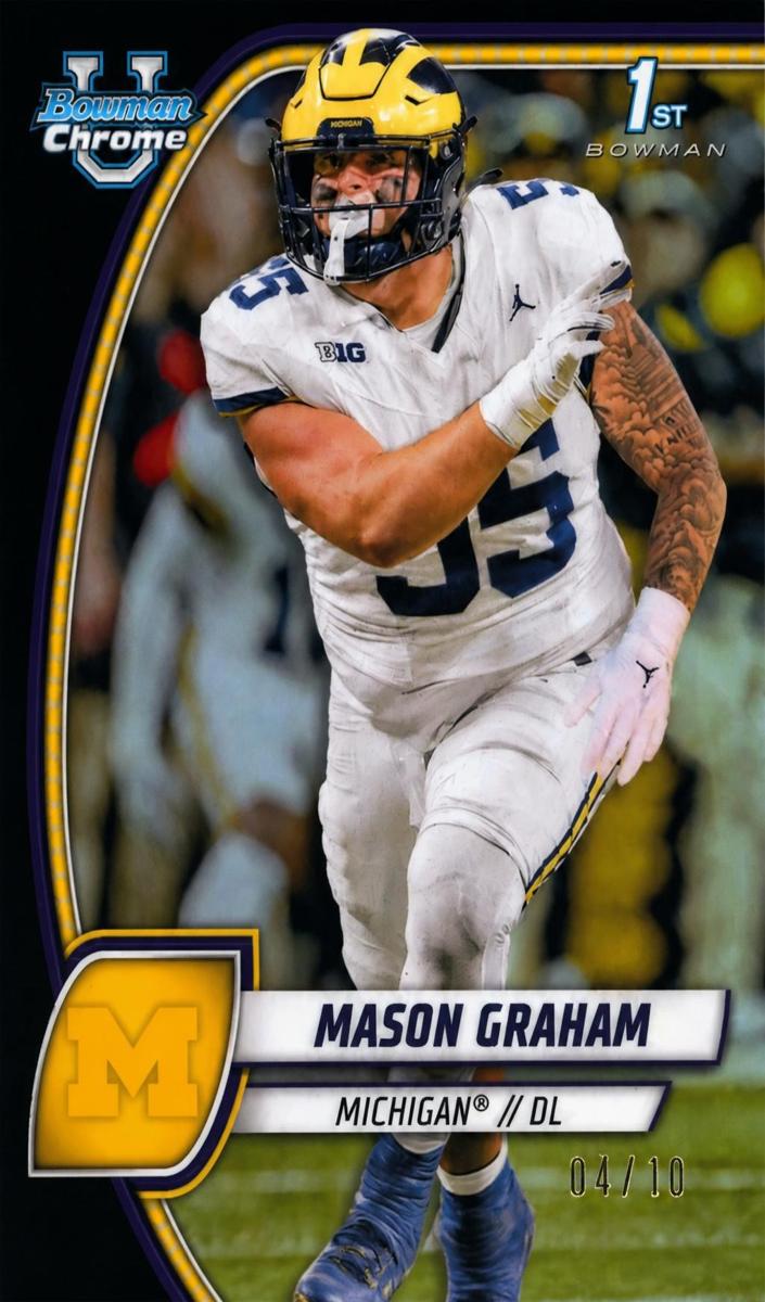 2024 Bowman Chrome University Football Black Refractor Mason Graham #127