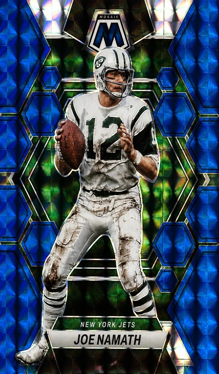 2023 Panini Mosaic Football Blue Joe Namath #79 PSA 8.5