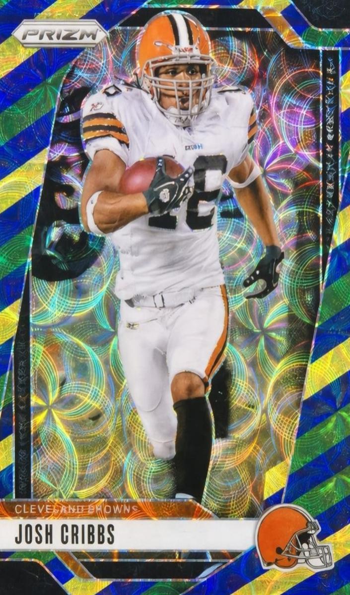 2024 Panini Prizm Football Choice Blue Yellow and Green Josh Cribbs #72