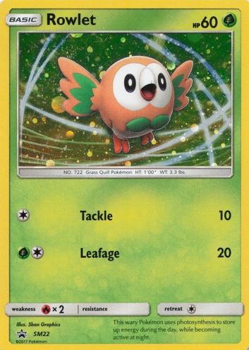 2017 Pokemon SM Black Star Promos Rowlet #SM22 PSA 7