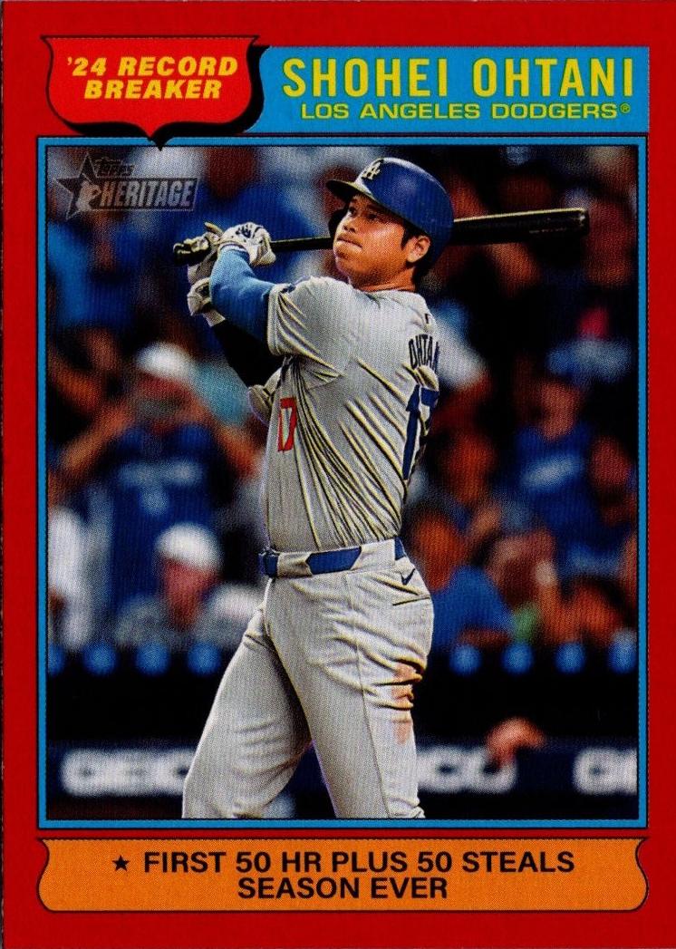 2025 Topps Heritage Baseball Red Bordered Shohei Ohtani #1 PSA 9