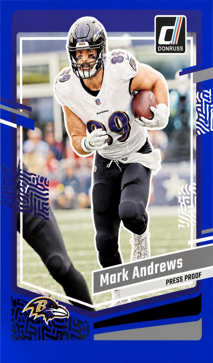 2023 Panini Donruss Football Press Proof Blue Mark Andrews #19