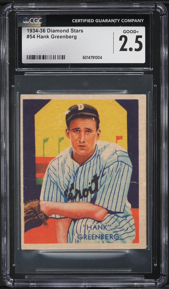 1934 R327 National Chicle Diamond Stars Baseball Hank Greenberg #54