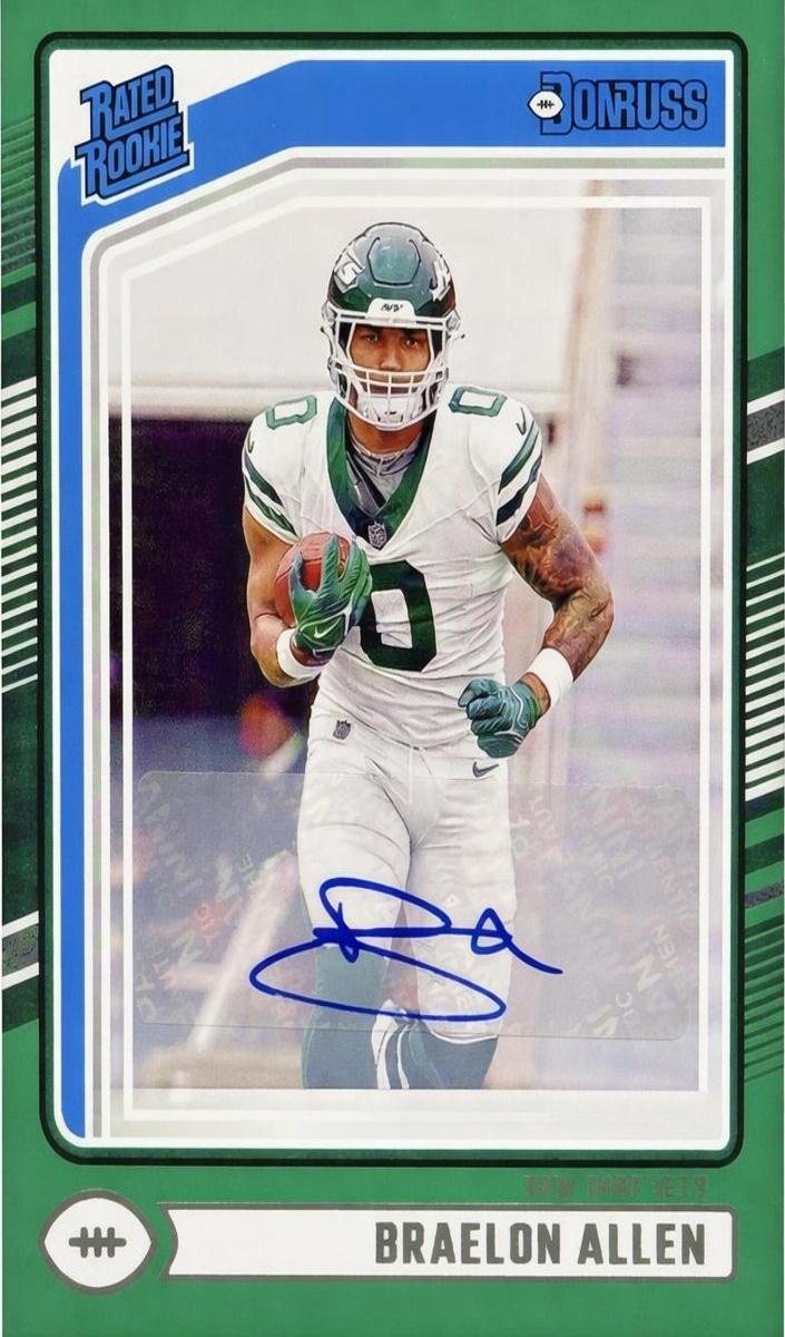 2024 Panini Donruss Football Green Braelon Allen #306 PSA 10