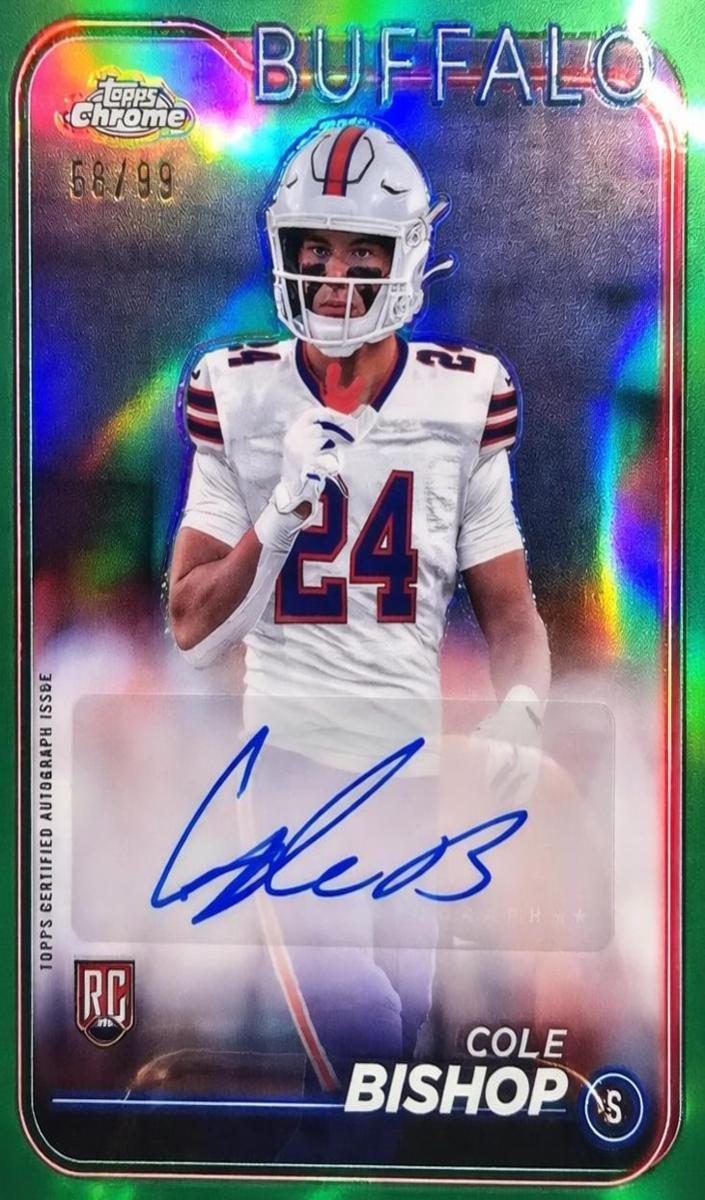 2024 Topps Chrome Football Green Refractor Cole Bishop #RA-CBI PSA 10