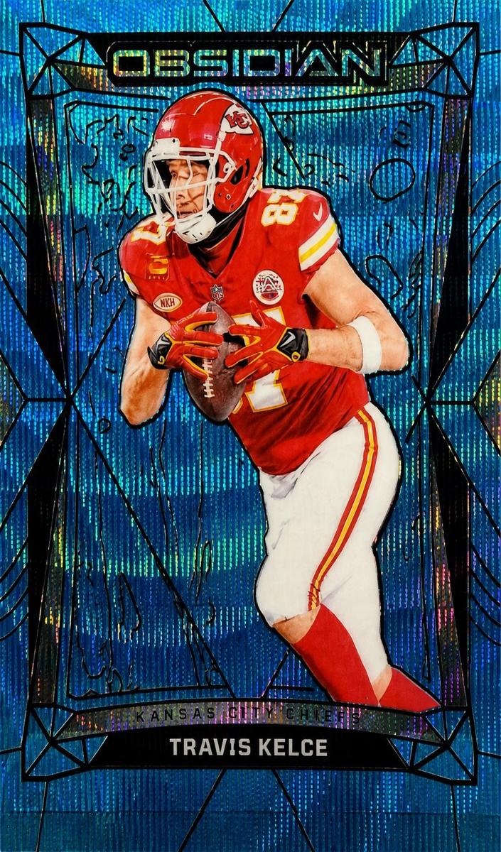 2024 Panini Obsidian Football International Blue Wave Travis Kelce #95