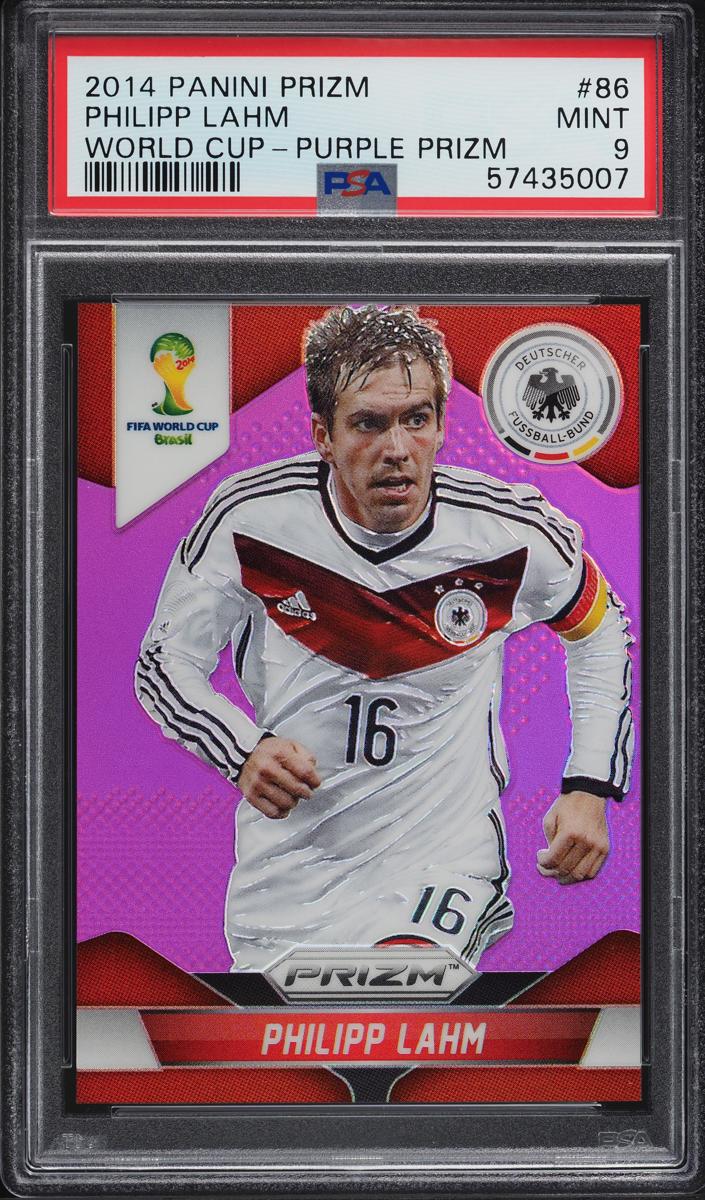 2014 Panini Prizm World Cup Soccer Purple Philipp Lahm #86 PSA 9