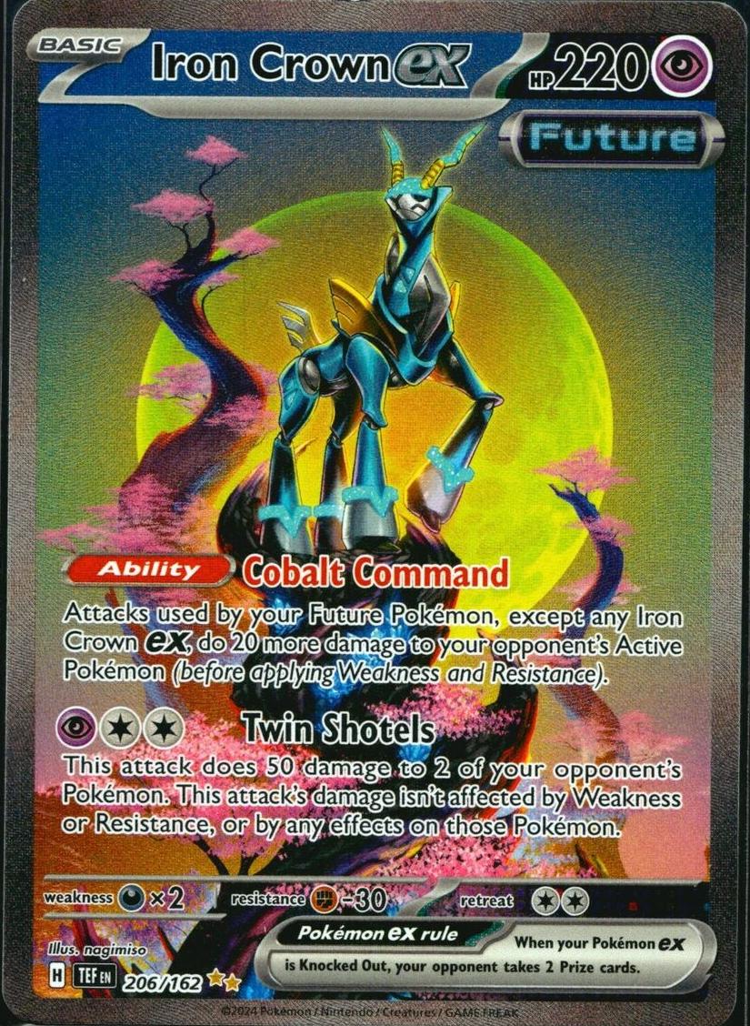 2024 Pokemon Scarlet & Violet Temporal Forces Iron Crown #206 PSA 9