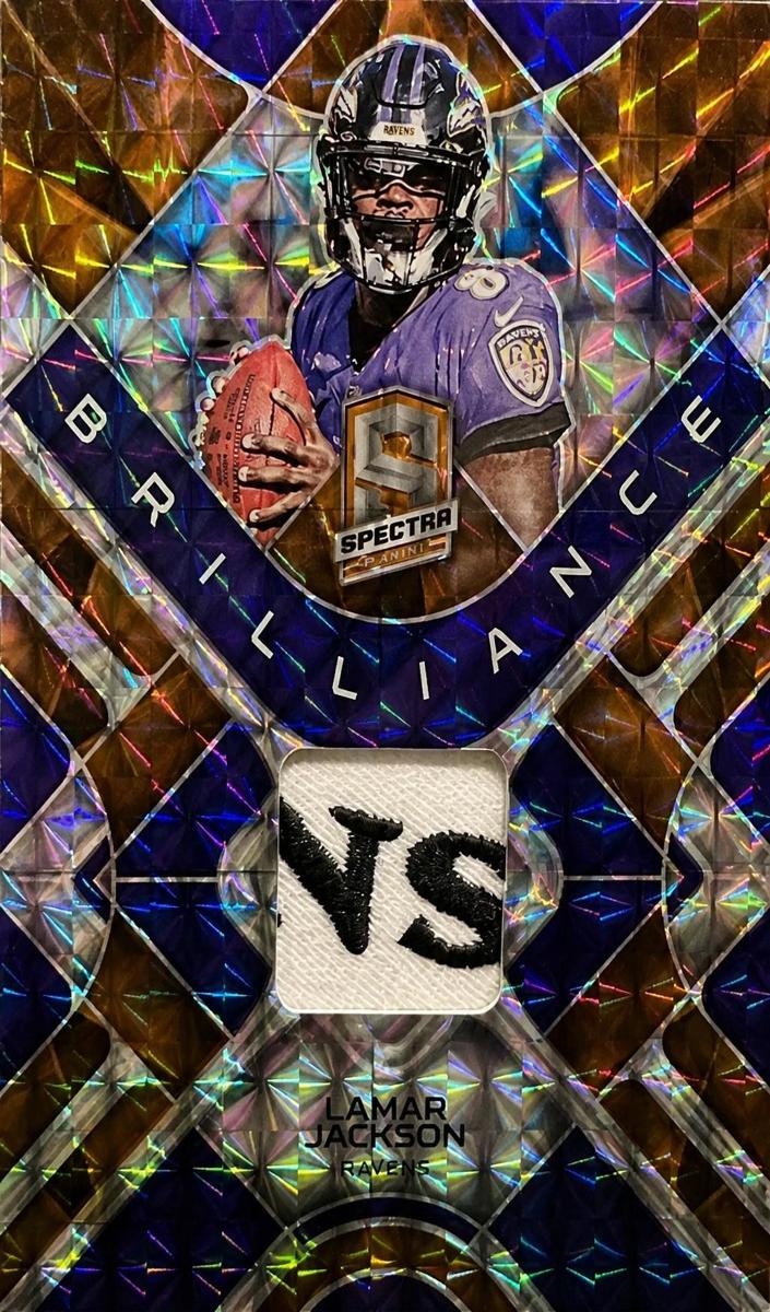 2023 Panini Spectra Football Neon Orange Lamar Jackson #BRI-LJA