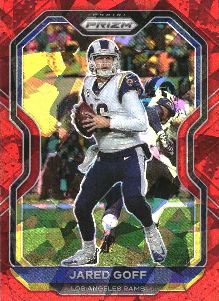 2020 Panini Prizm Football Red Ice Prizm Jared Goff #275 PSA 8.5