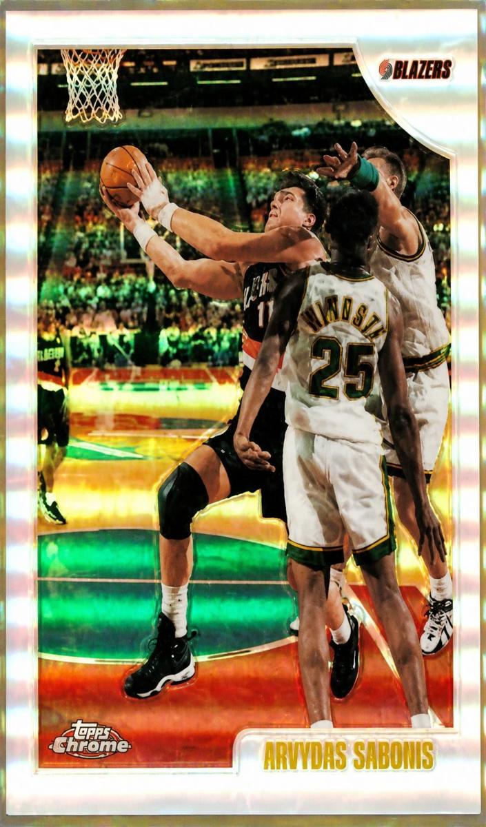 1998 Topps Chrome Basketball Refractor Arvydas Sabonis #16