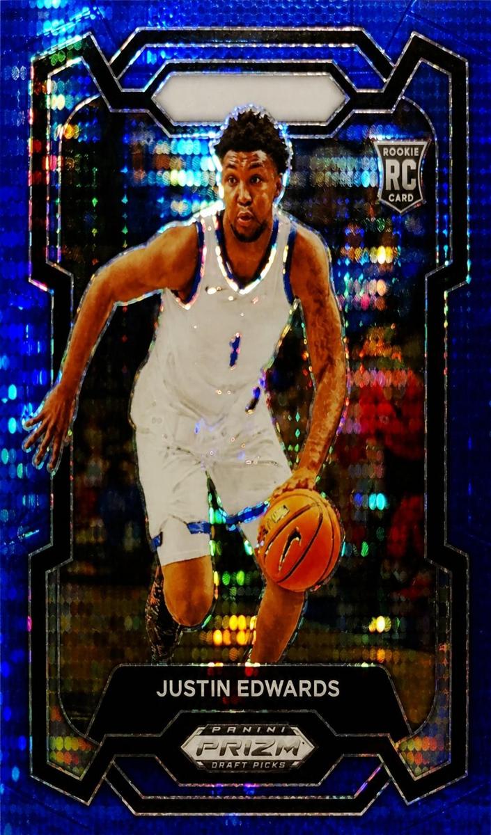 2024 Panini Prizm Draft Picks Basketball Blue Pulsar Justin Edwards #25