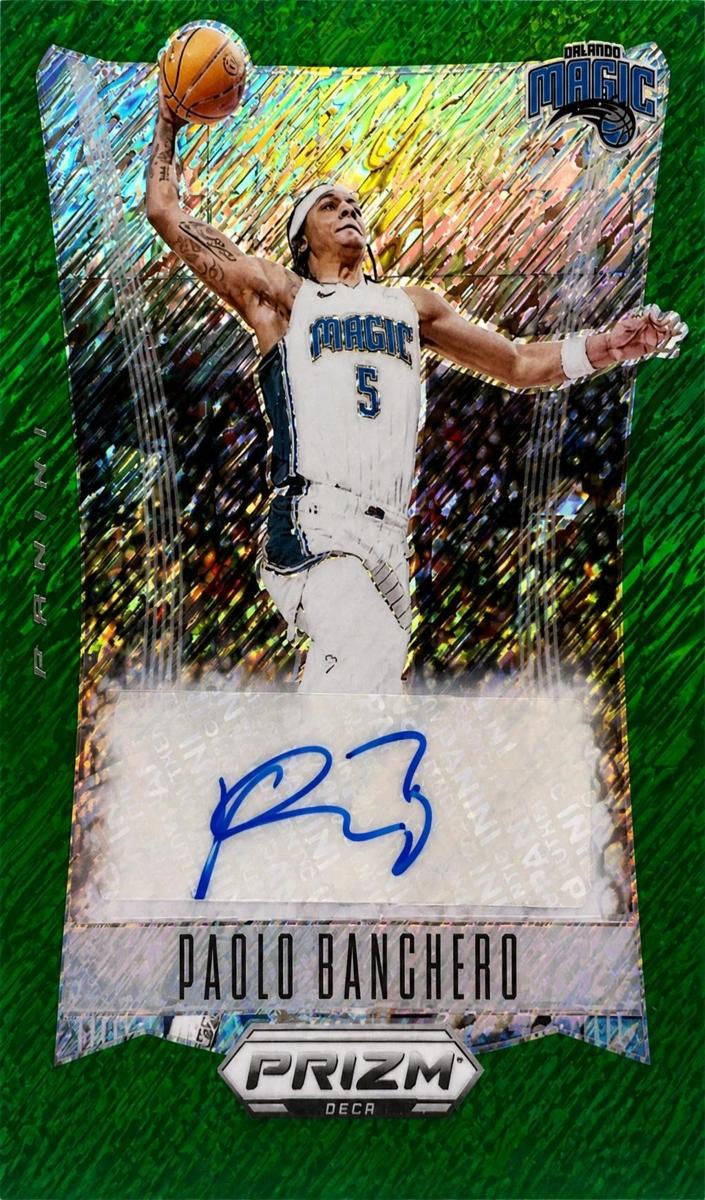 2023 Panini Prizm Deca Basketball Green Shimmer FOTL Paolo Banchero #DS-PAO PSA 10
