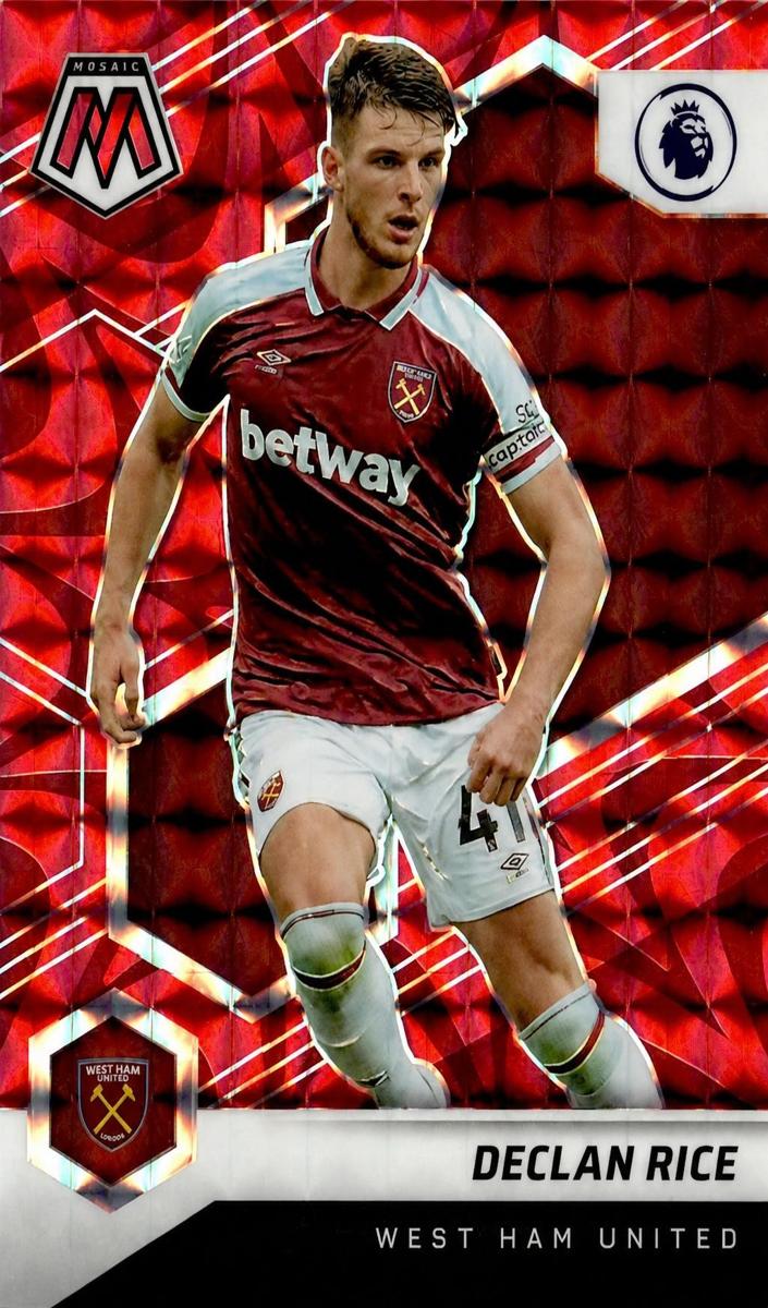 2021 Panini Mosaic Premier League Soccer Red Declan Rice #82