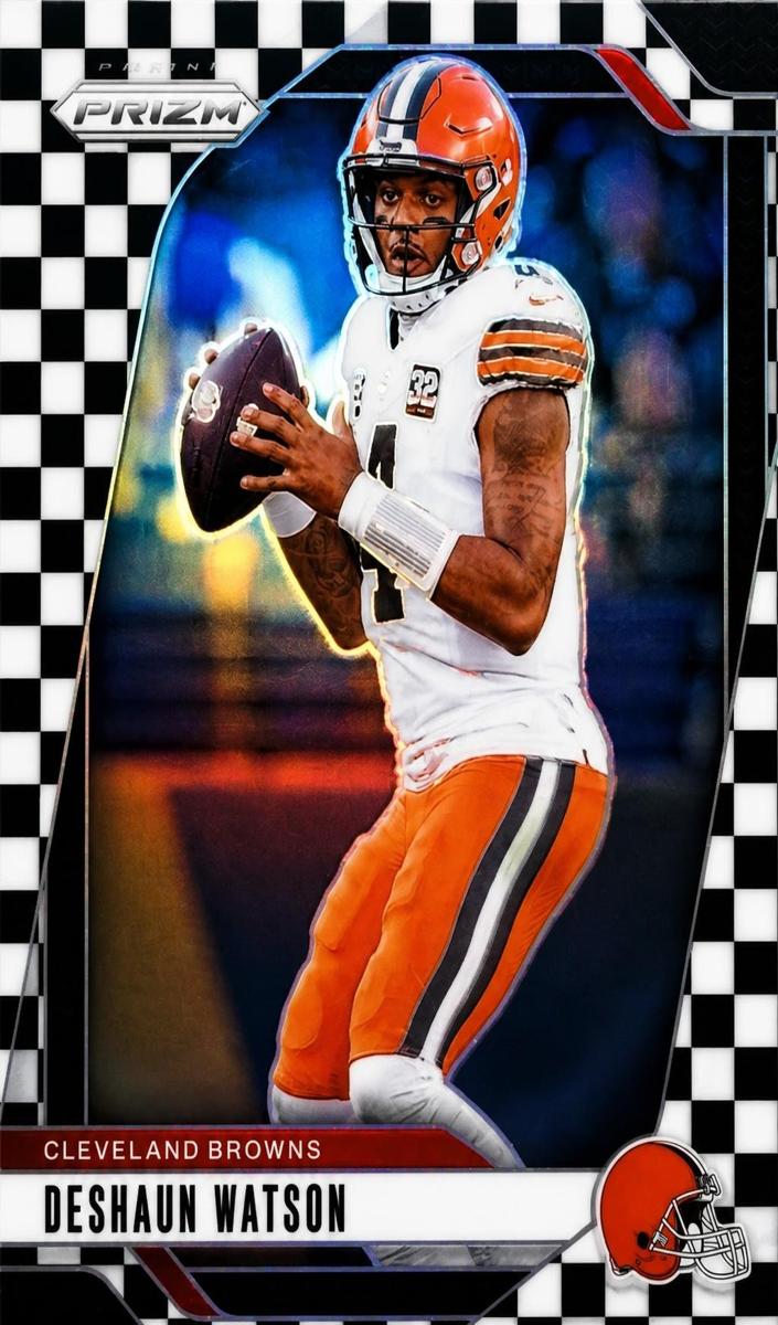 2024 Panini Prizm Football Black and White Checker Deshaun Watson #64