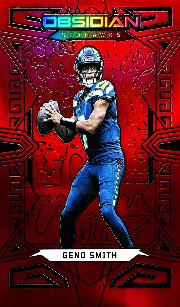 2023 Panini Obsidian Football Asia Electric Etch Red Flood Geno Smith #90