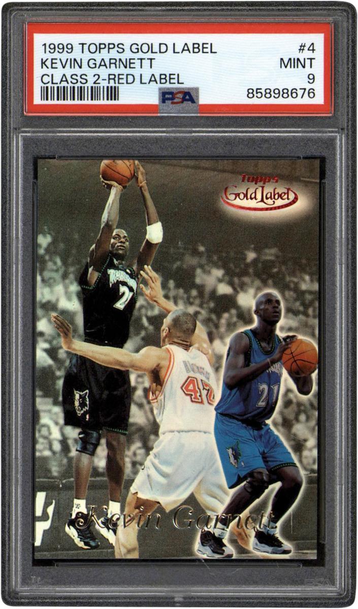 1999 Topps Gold Label Basketball Class 2 Red Label Kevin Garnett #4 PSA 9