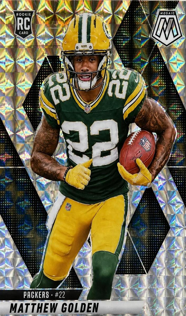 2025 Panini Mosaic Football Silver Matthew Golden #323 PSA 10