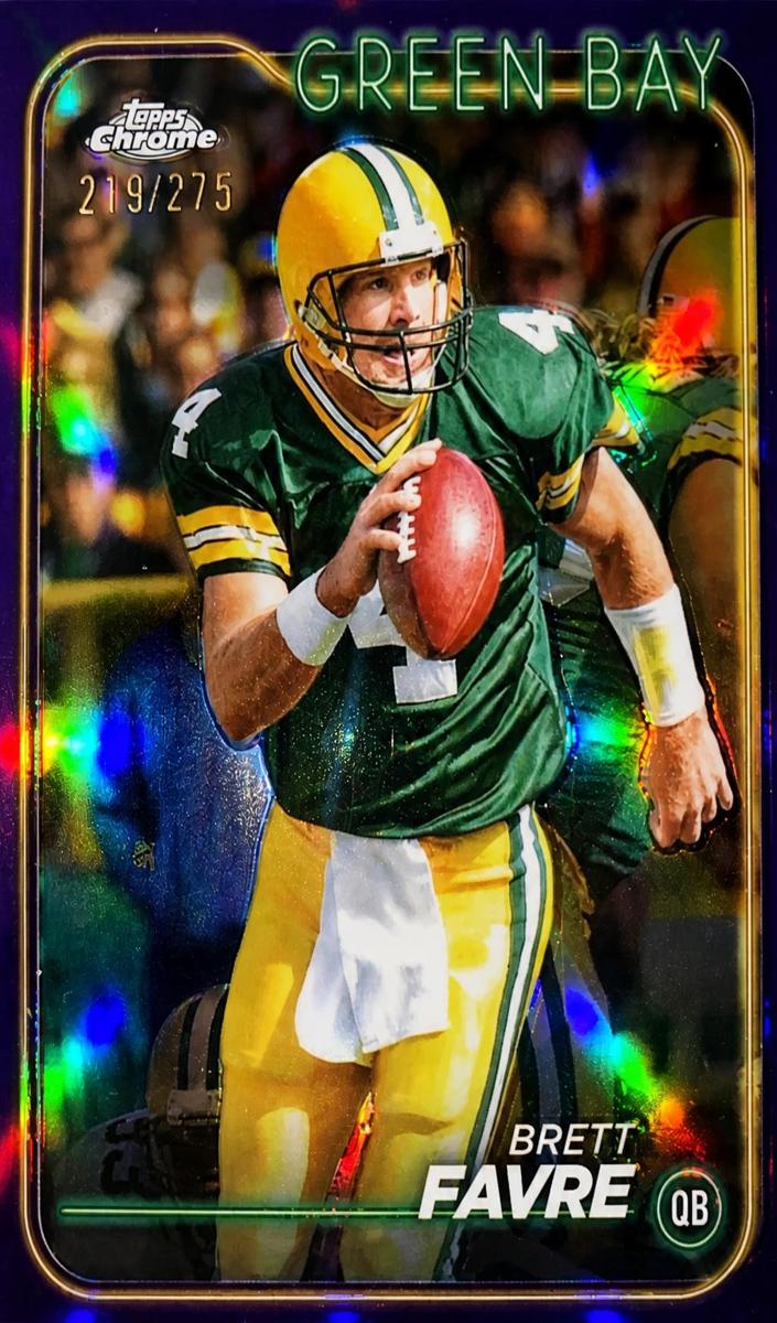 2024 Topps Chrome Football Purple Refractor Brett Favre #71