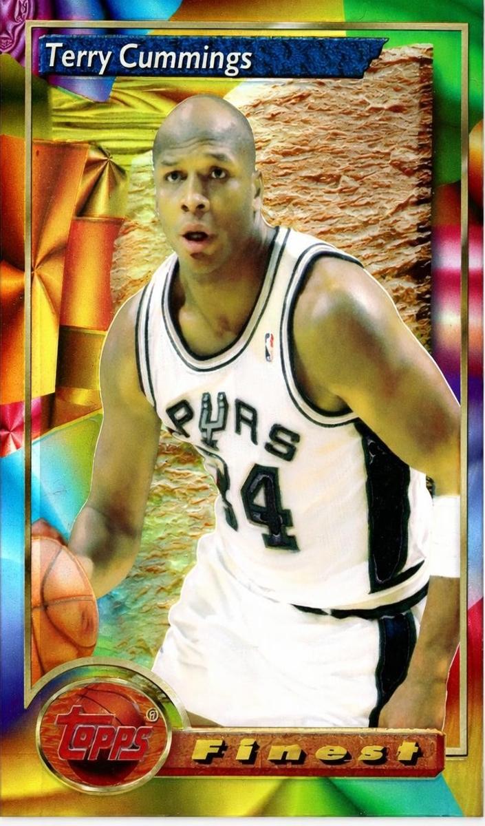 1993 Topps Finest Basketball Refractor Terry Cummings #45 PSA 9