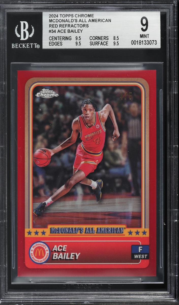 2024 Topps Chrome McDonald's All American Basketball Red Refractor Ace Bailey #34