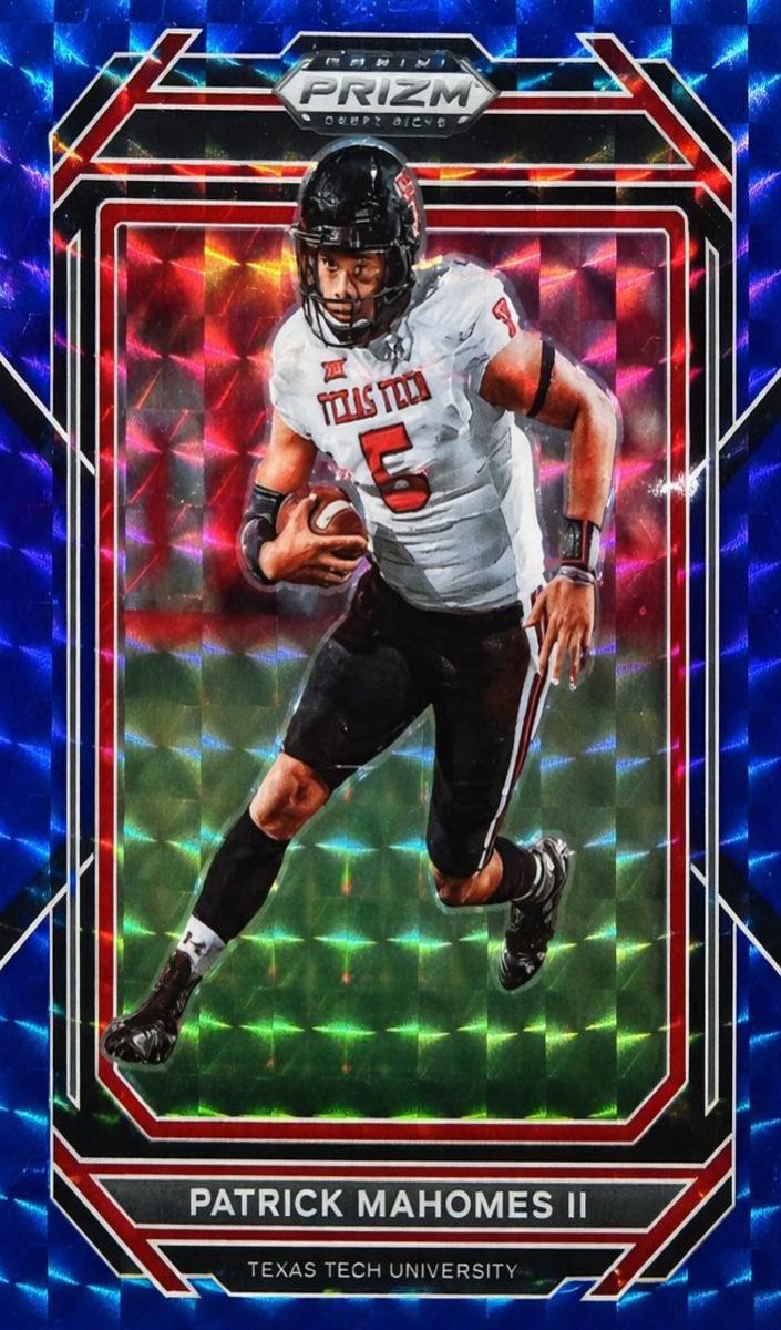2023 Panini Prizm Draft Picks Basketball Blue Finite Patrick Mahomes II #81