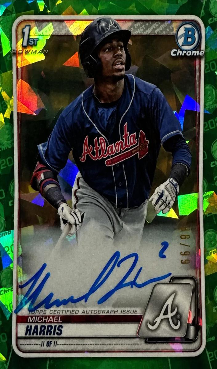 2020 Bowman Chrome Prospects Baseball Green Atomic Michael Harris #CPA-MH PSA 9
