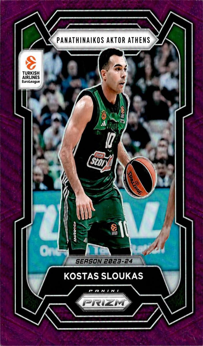 2023 Panini Prizm Turkish Airlines EuroLeague Basketball Purple Kostas Sloukas #169