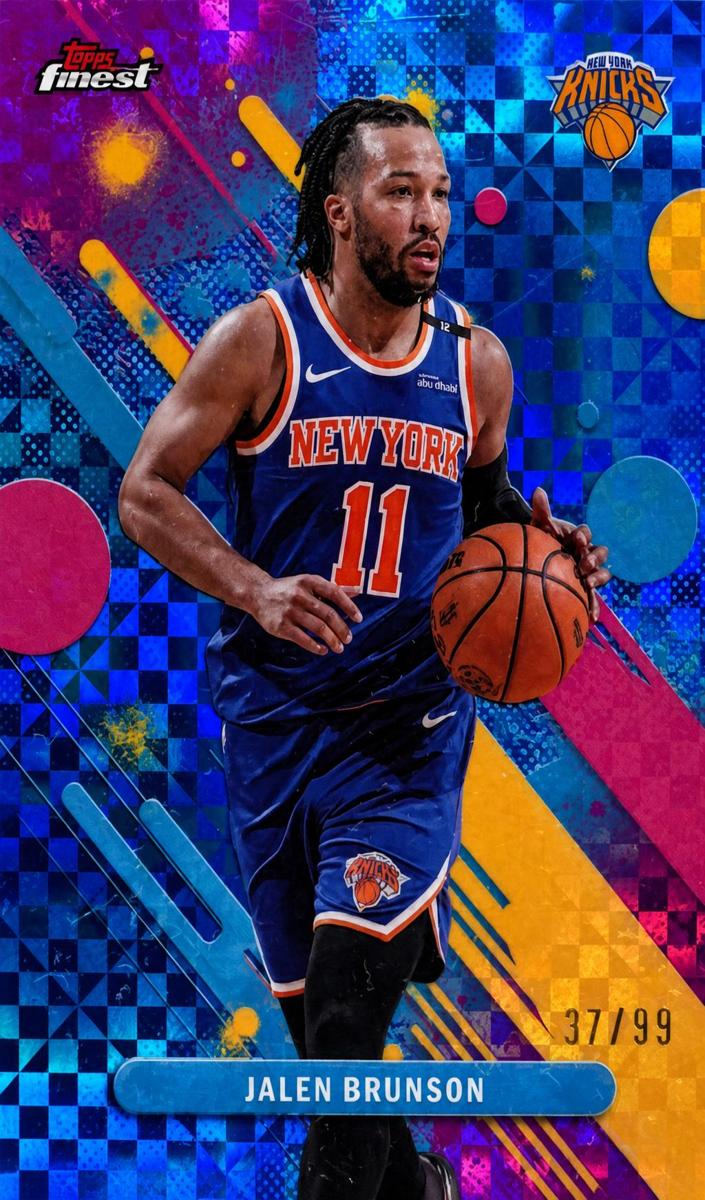 2025 Topps Finest Basketball Blue X-Fractor Jalen Brunson #26