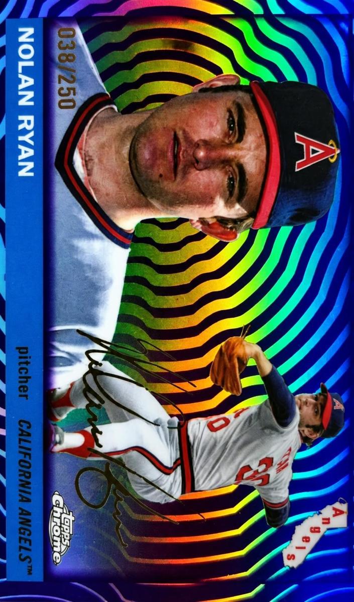 2025 Topps Chrome Platinum Baseball Vibrations Refractor Nolan Ryan #398