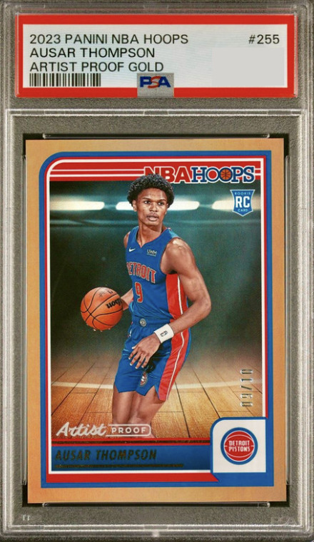 2023 Panini Hoops Basketball Artist Proof Gold Ausar Thompson #255 PSA 8.5