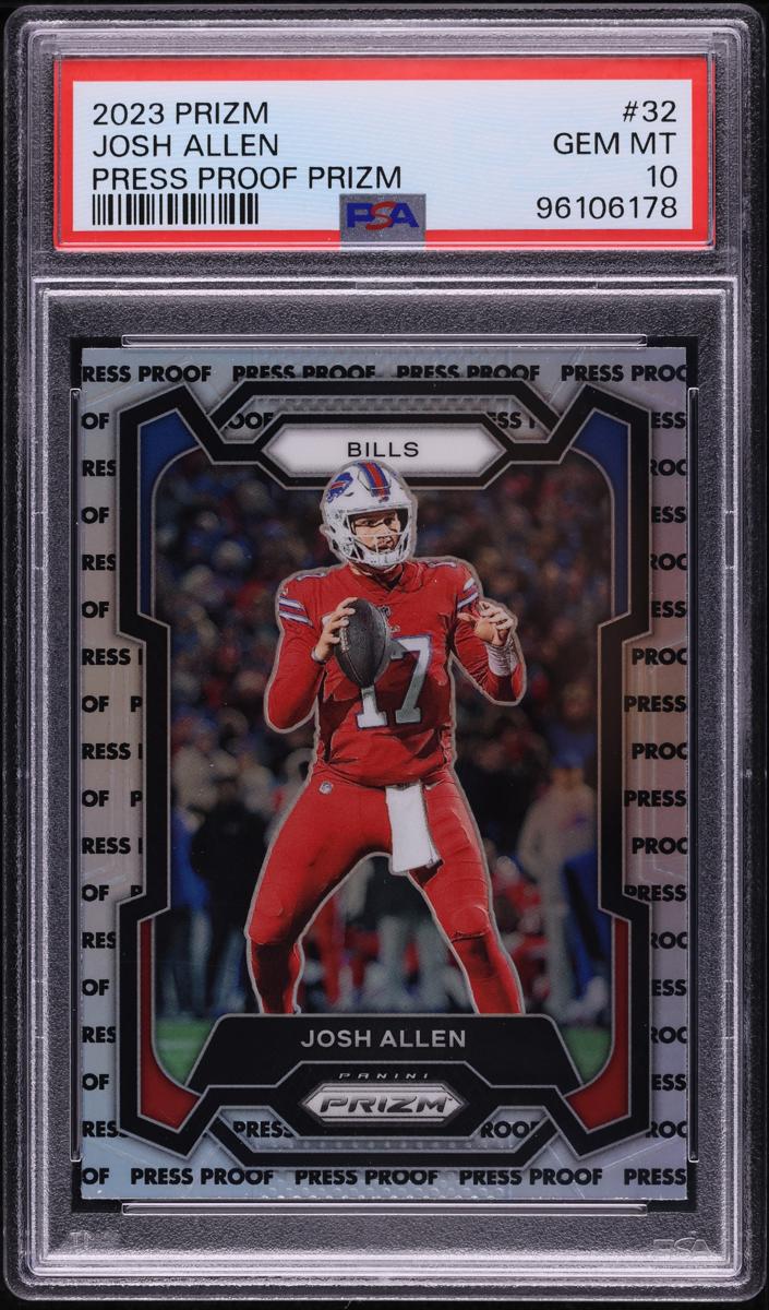 2023 Panini Prizm Football Press Proof Josh Allen #32 PSA 9