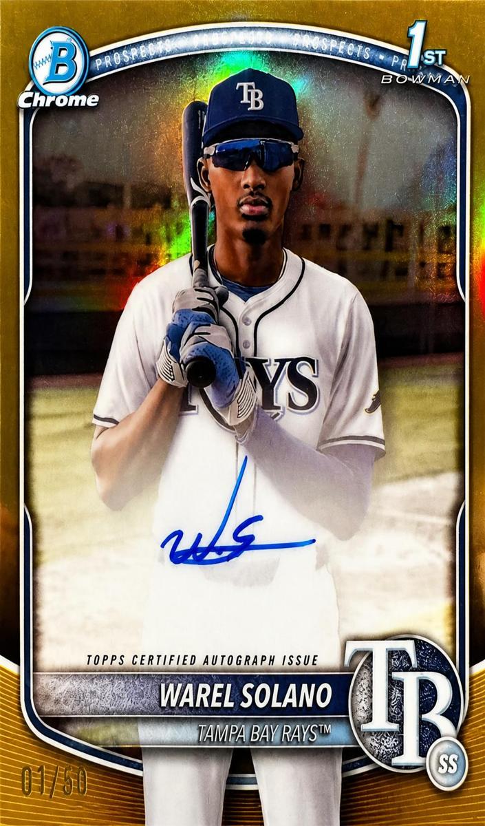 2025 Bowman Chrome Baseball Gold Refractor Warel Solano #CPA-WS