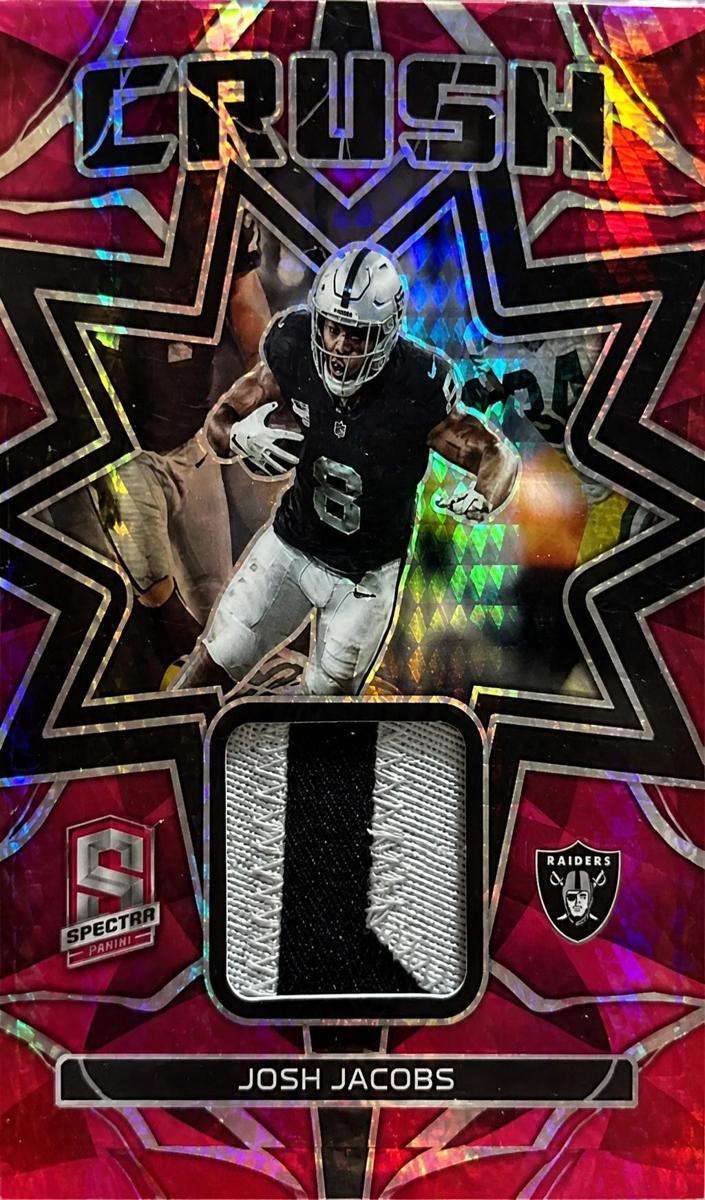 2023 Panini Spectra Football Neon Pink Josh Jacobs #CRU-JJA