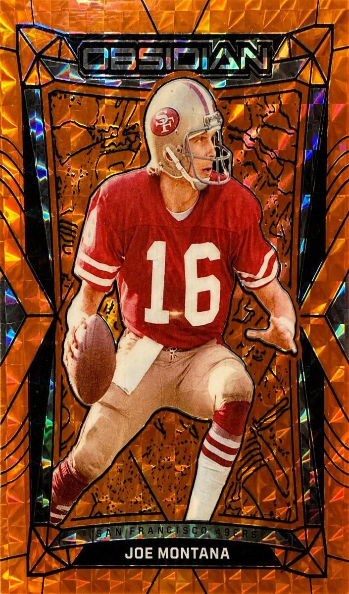 2024 Panini Obsidian Football International Orange Mosaic Joe Montana #175 PSA 9