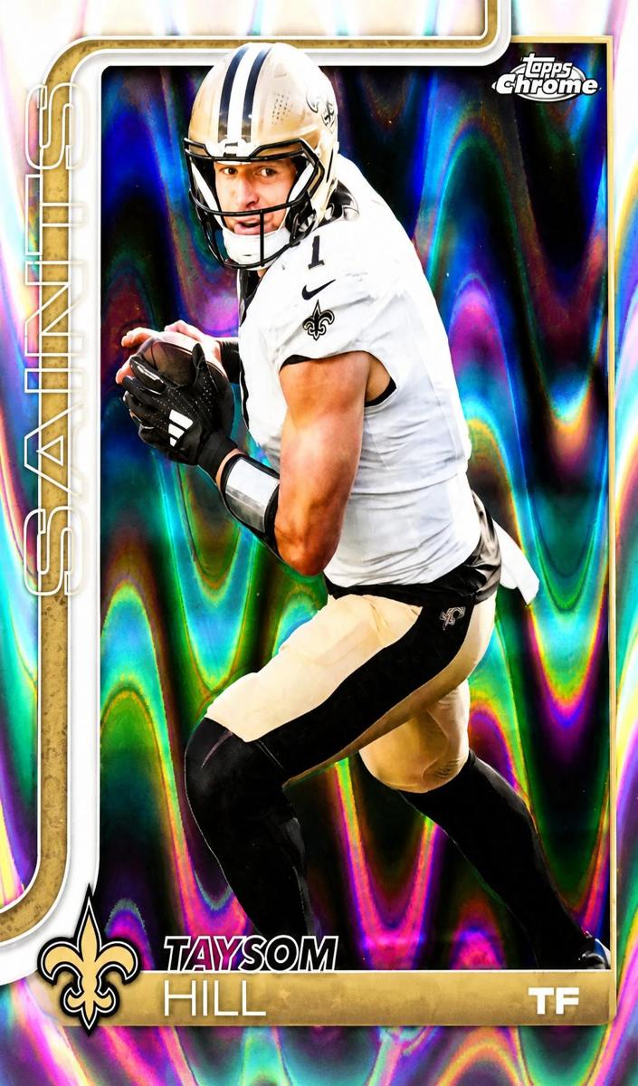 2025 Topps Chrome Football RayWave Refractor Taysom Hill #222