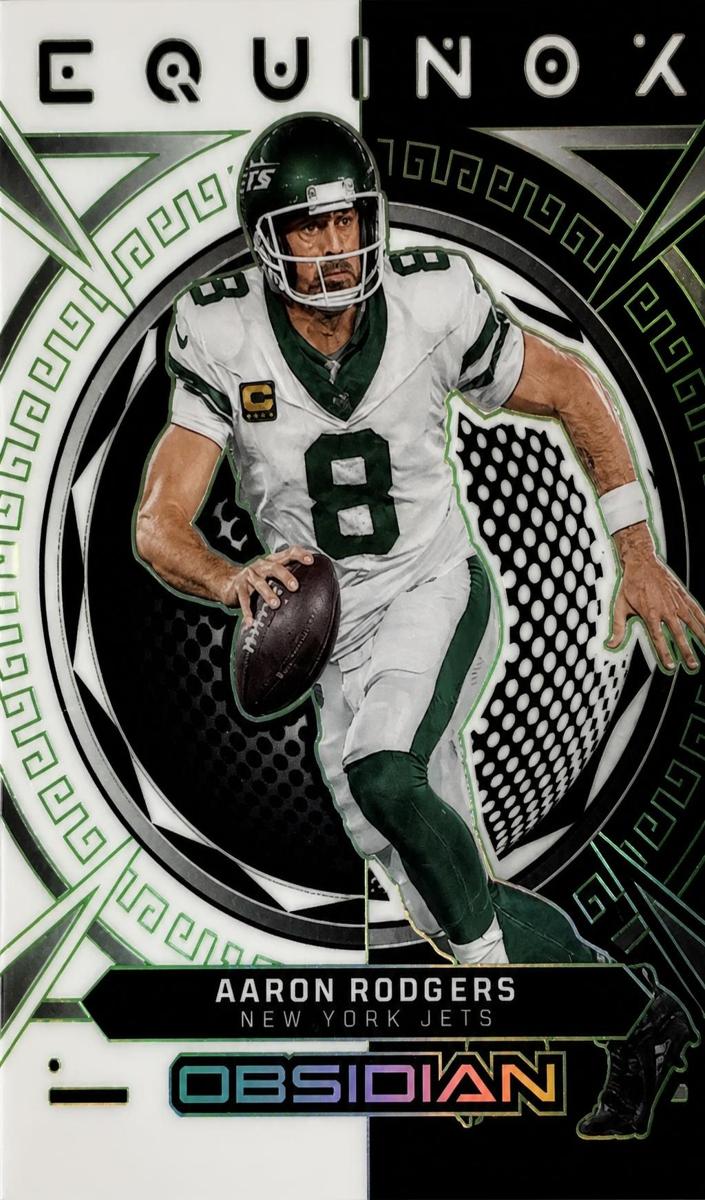 2023 Panini Obsidian Football Electric Etch Green Aaron Rodgers #19