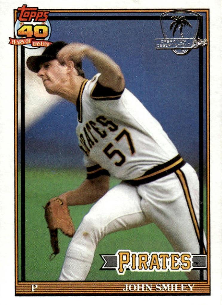 1991 Topps Baseball John Smiley #143 PSA 8