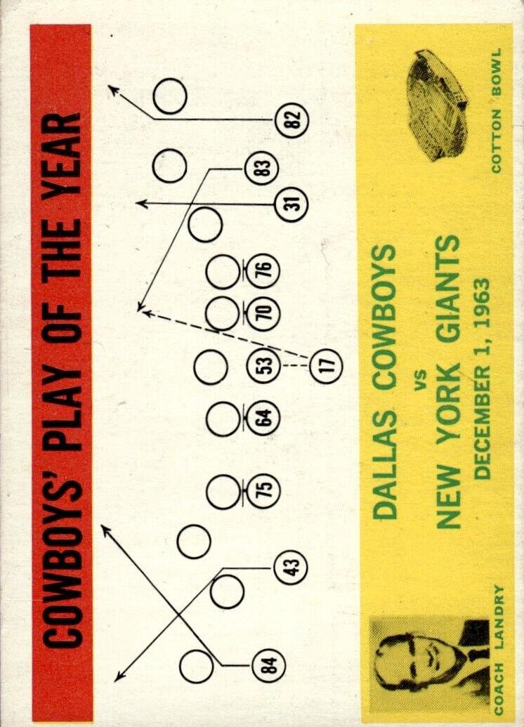 1964 Philadelphia Football Dallas Cowboys #56 PSA 8