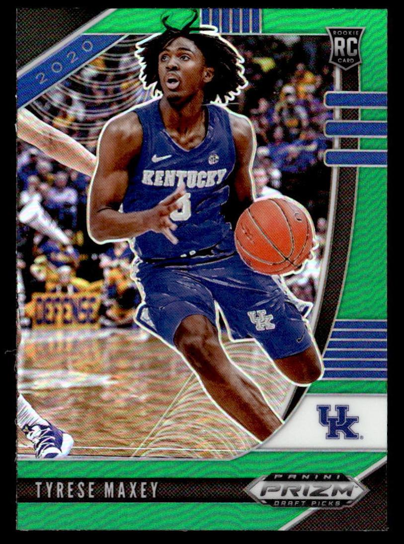2020 Panini Prizm Draft Picks Basketball Green Prizm Tyrese Maxey #54