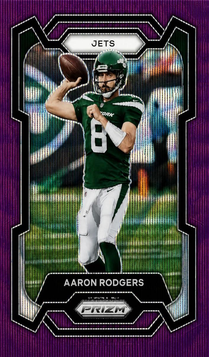 2023 Panini Prizm Football Purple Wave Aaron Rodgers #227 PSA 10