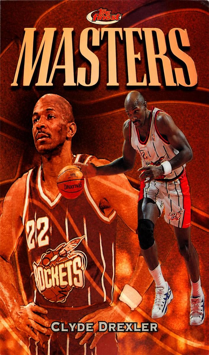 1997 Topps Finest Basketball Refractor Clyde Drexler #176 PSA 9