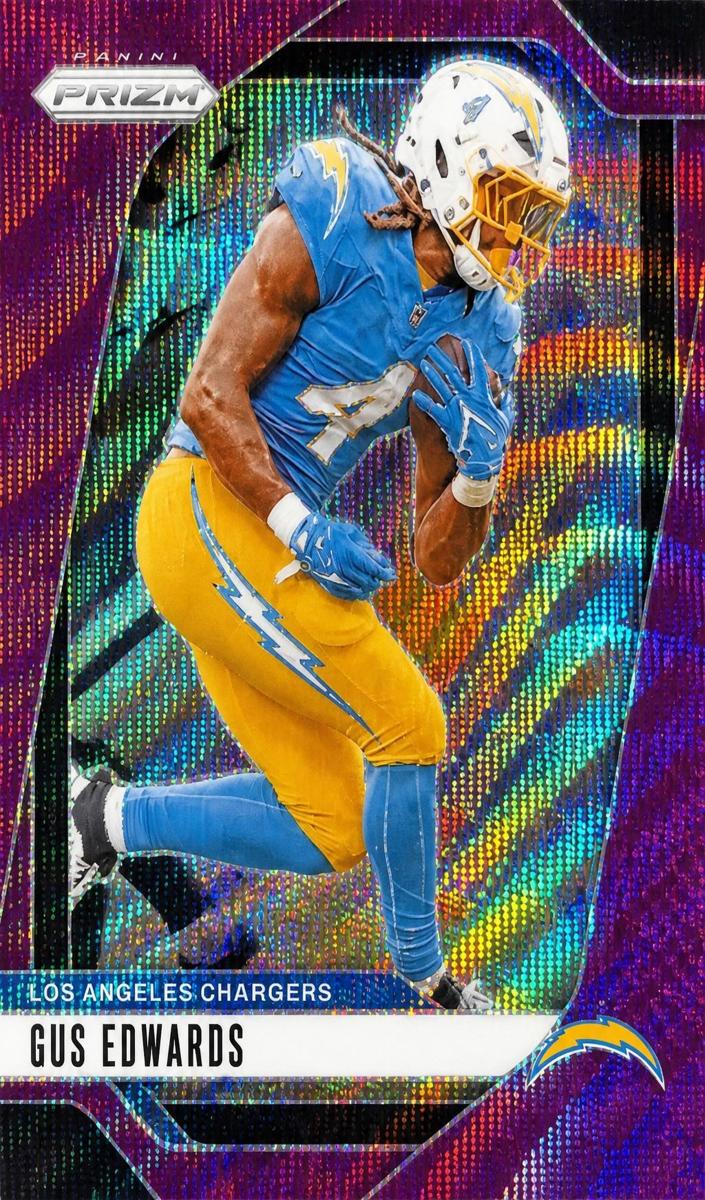2024 Panini Prizm Football Purple Wave Gus Edwards #158
