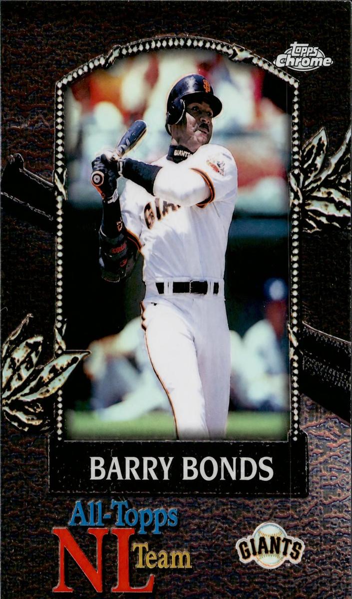 2000 Topps Chrome Baseball Refractor Barry Bonds #AT7 PSA 9