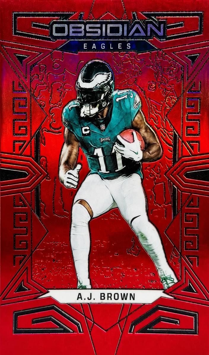 2023 Panini Obsidian Football Asia Electric Etch Red Flood A.J. Brown #78