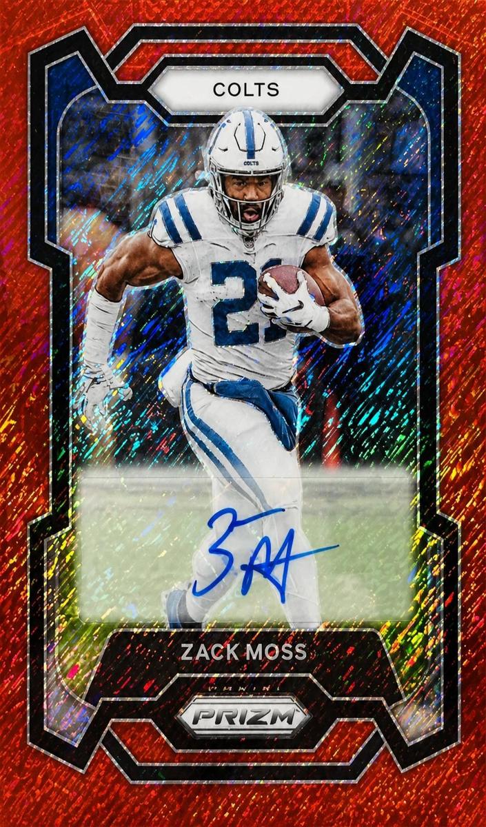 2023 Panini Prizm Football Red Shimmer Zack Moss #132